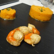 La purée de carottes et ses saint jacques La purée de carottes et ses saint jacques
